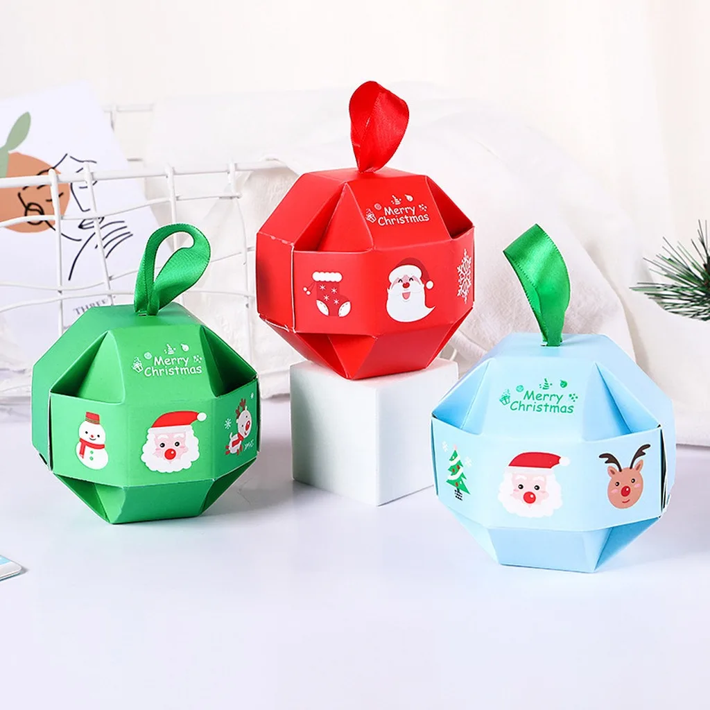 Foldable Paper Christmas Candy Box Festive Holiday Gift Treat Packaging Box for 2027 New Year Christmas Party Decoration