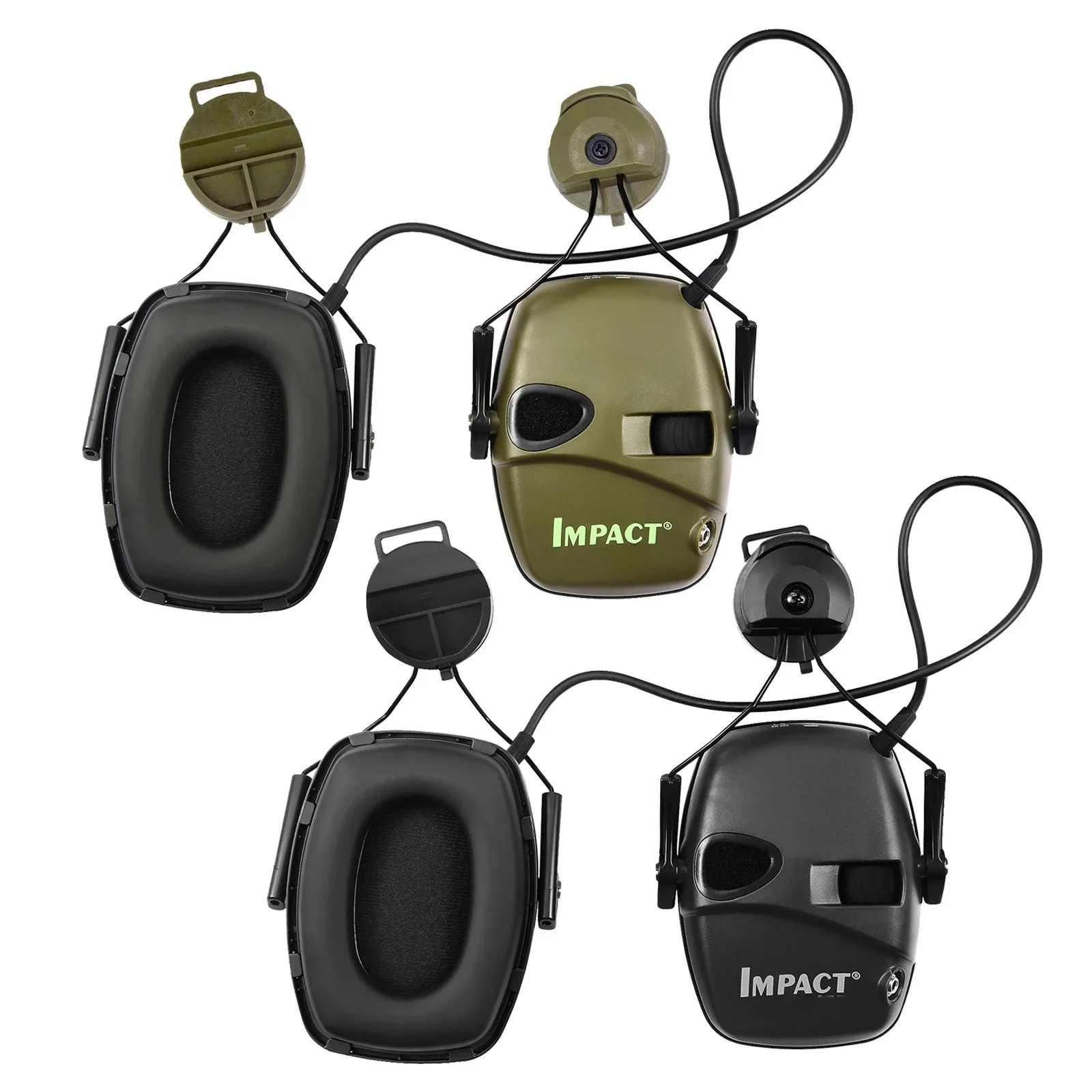 Imagem -02 - Headconjunto Tiro Eletrônico Earmuff Ativo Proteção de Ouvido Redução de Ruído Capacete Montado Versão Fones de Ouvido Táticos