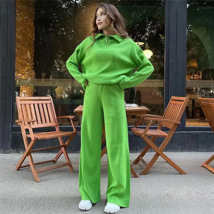 

Women's Casual Knitting Suit Loose Fit Ne Two-Piece Set Faionable Polyester Fabric for Young Women 8-25 Years Old