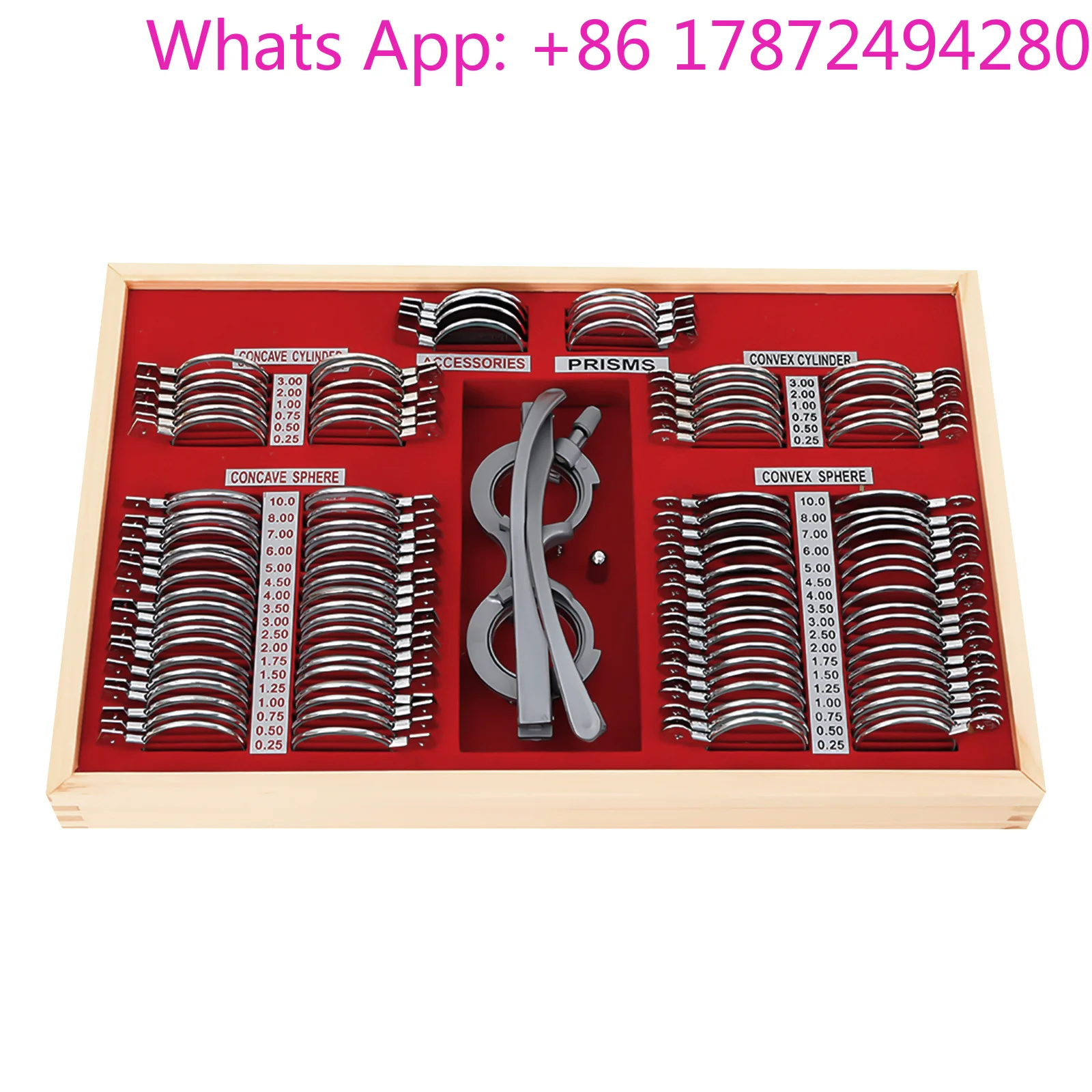 Hot Item 104Pcs Optical Trial Lens Set Optometry Kit with Portable Aluminum Case Eye Chart for Optometrists Vision Testers