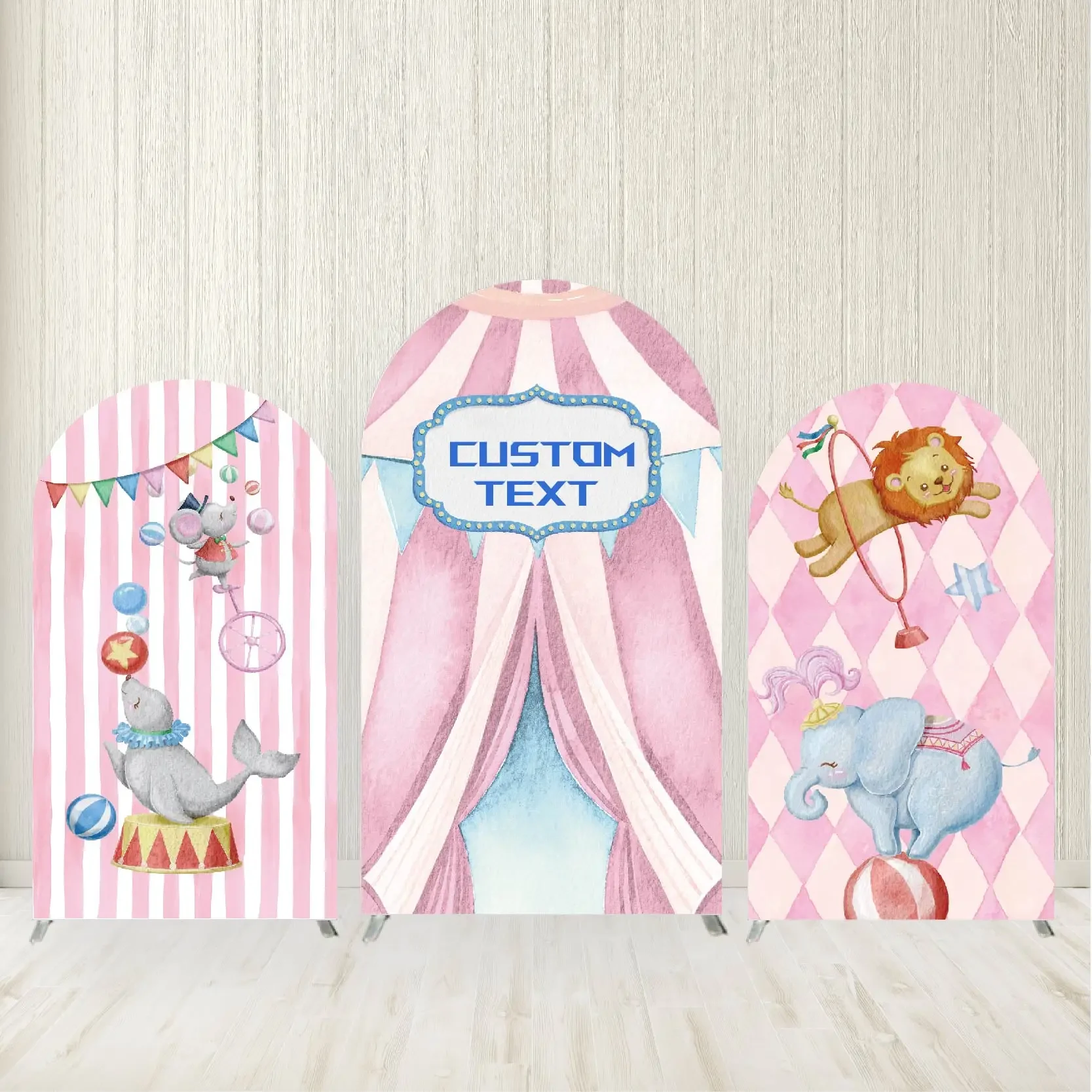 

Circus Show Arch Backdrop Cover Custom Text "name Is One" Baby Shower Background Decoration Props Birthday Party Supplies