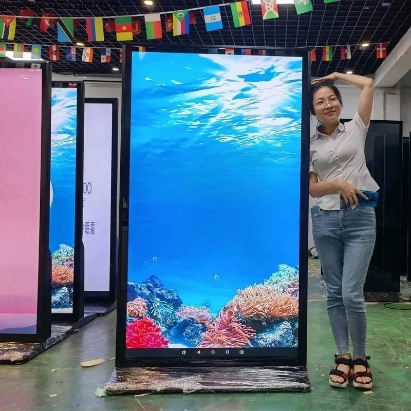 

Indoor Touch Screen LCD Outdoor Advertising Totem Kiosk 75' 100' 55 Inch LED Display Digital Signage with CMS Software