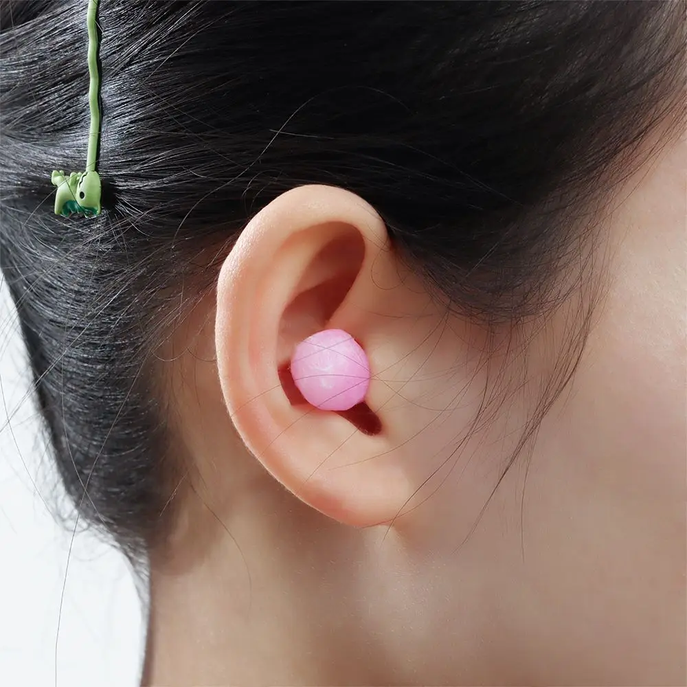 12PCS Swimming Ear Plugs Noise Reduction Paraffin Cotton Pink Wax Cotton Earplugs Sleeping Snoring Sound Insulation Ear Plug