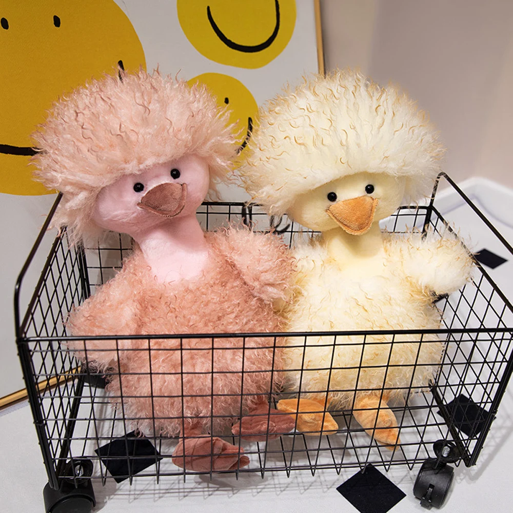 Kawaii anatra gialla farcito animale da fattoria carino rosa anatroccolo peluche realistico anatra kaki bambole morbide giorno di pasqua regalo per bambino
