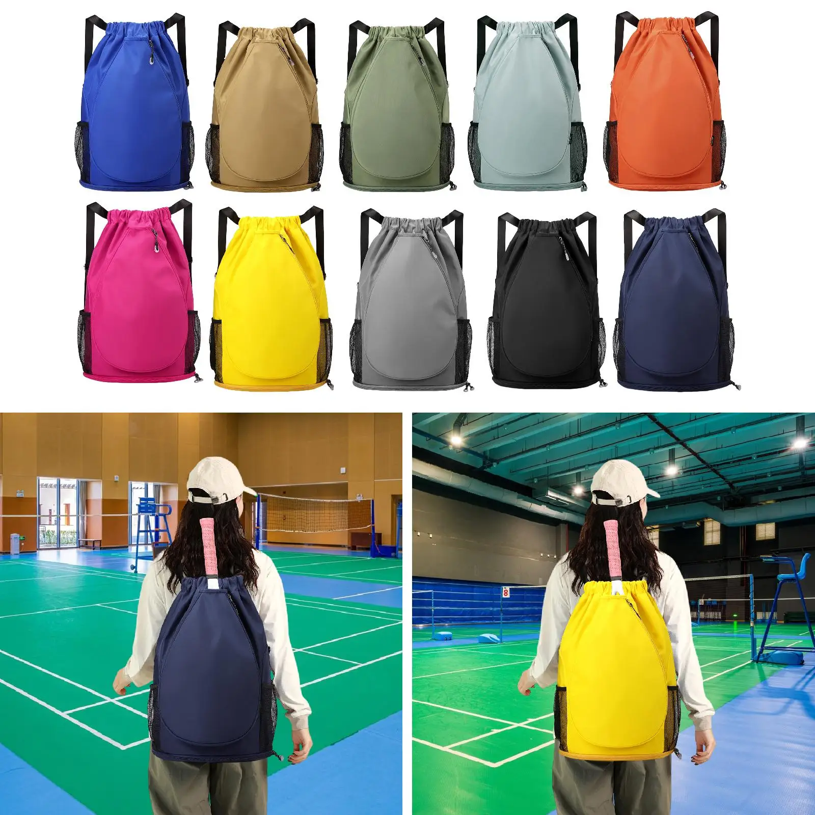 

Tennis Backpack Gift Versatile Drawstring Closure Tennis Racket Bag Sports Backpack Badminton Racquet Bag for Travel Basketball