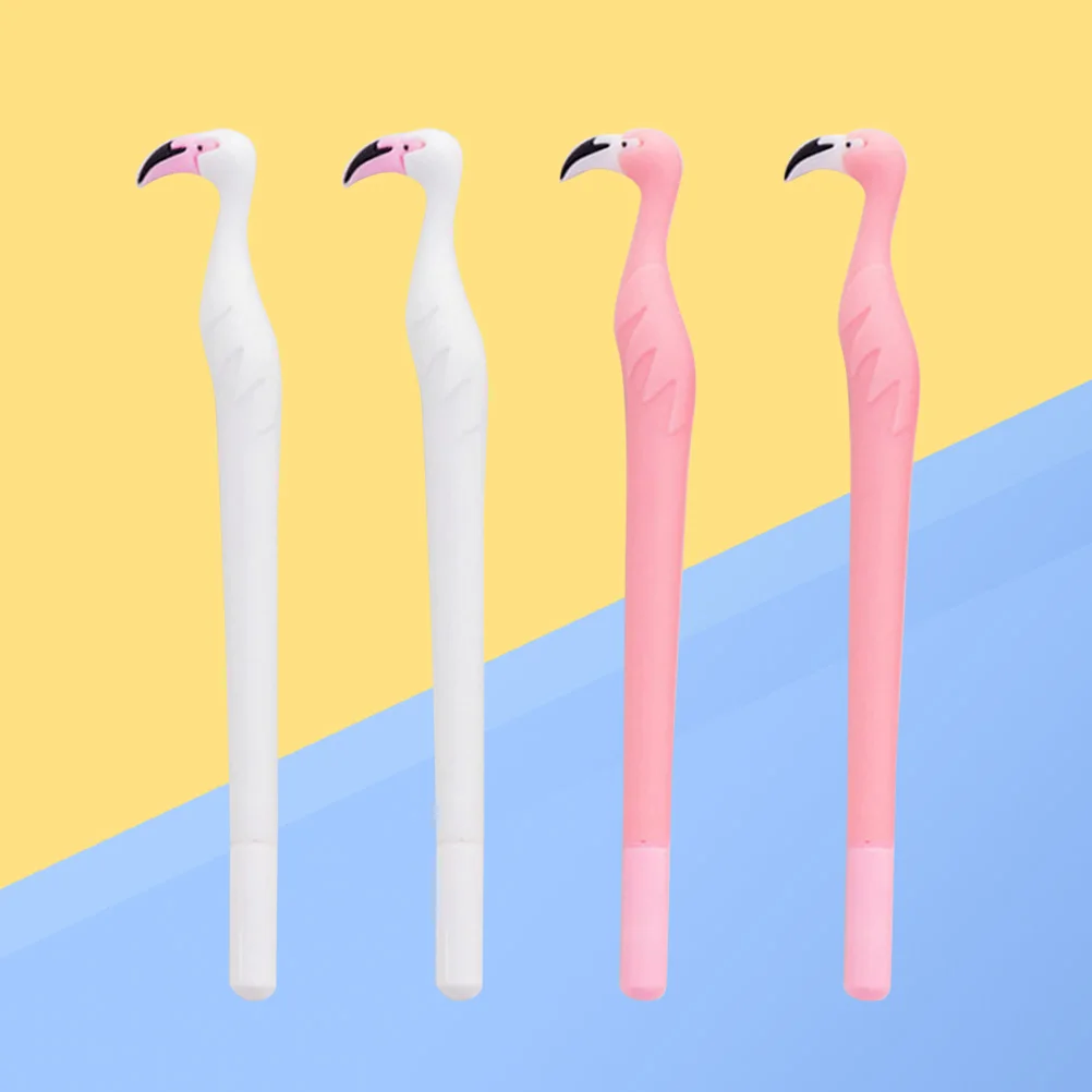 

4 Pcs Black Ballpoint Pens Gel Writing Soft Rubber Creative Novelty Stationery Cartoon Student