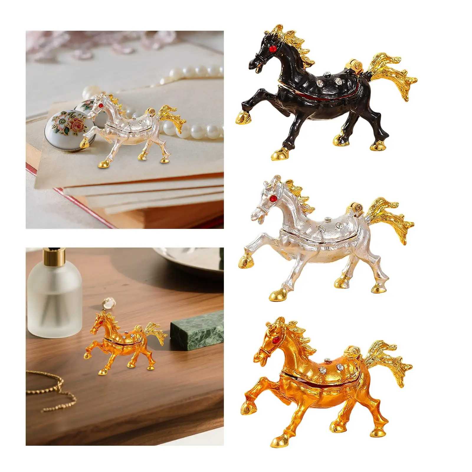 

Коробка для безделушек, скульптура, органайзер для ювелирных изделий, центральная часть стола, фигурка лошади