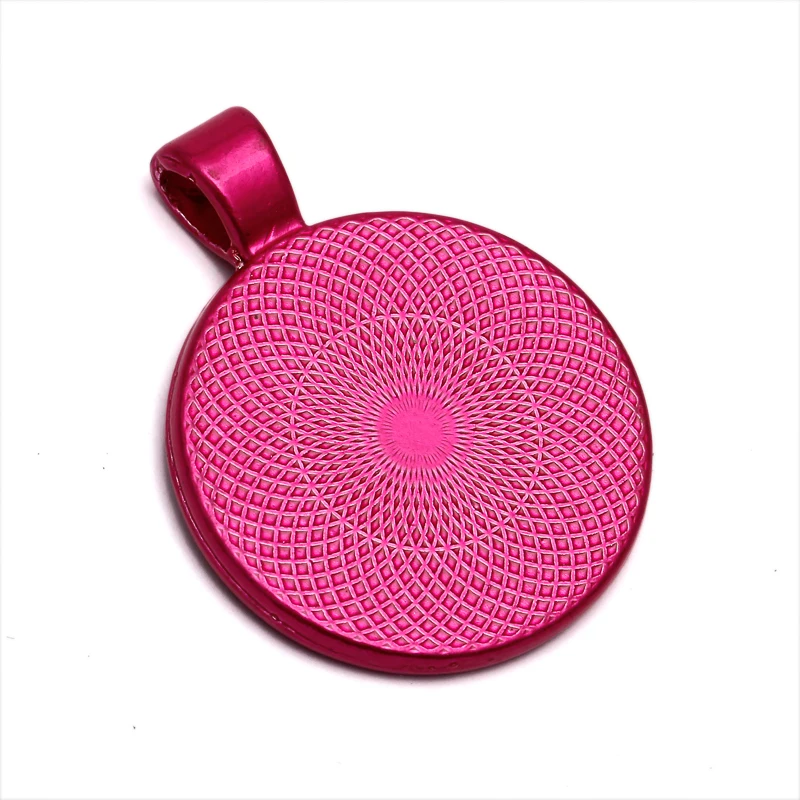 10pc Cabochon 25mm Pendant Glass Cabochon Cameo Settings Base Tray Bezel Blank DIY Jewelry Necklace Findings Components B