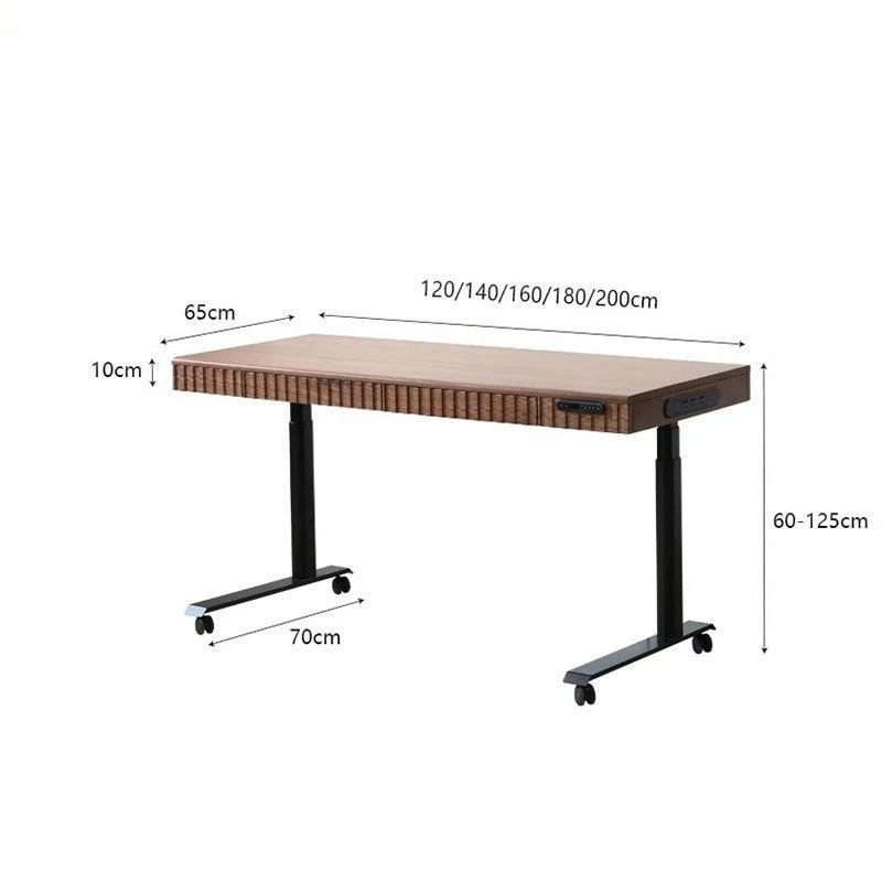 

Solid wood electric lifting table computer, cherry wood black walnut desk, e-sports mobile office intelligent workbench
