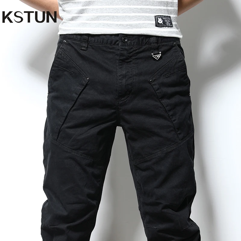 

KSTUN 2025 Новые мужские брюки Slim Fit Брюки с ремешками на щиколотке Бегуны Мужские повседневные модные дизайнерские черные серые брюки Мужская одежда Kpop