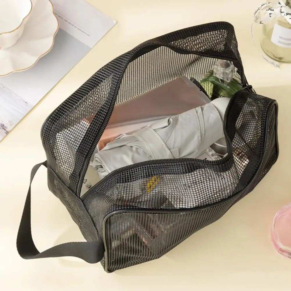 Capacity Shower Bag Portable Shower Bag Portable Mesh Shower Bag with Capacity Quick-dry Organizer for Toiletries Camping Gear