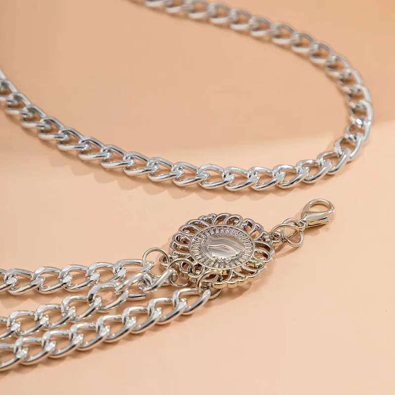 Boho Sexy Frauen Mode Gürtel Hüfte Hohe Taille Gold Silber Farbe Schmale Metall Körper Kette Chunky Fransen Neue – Detail 8