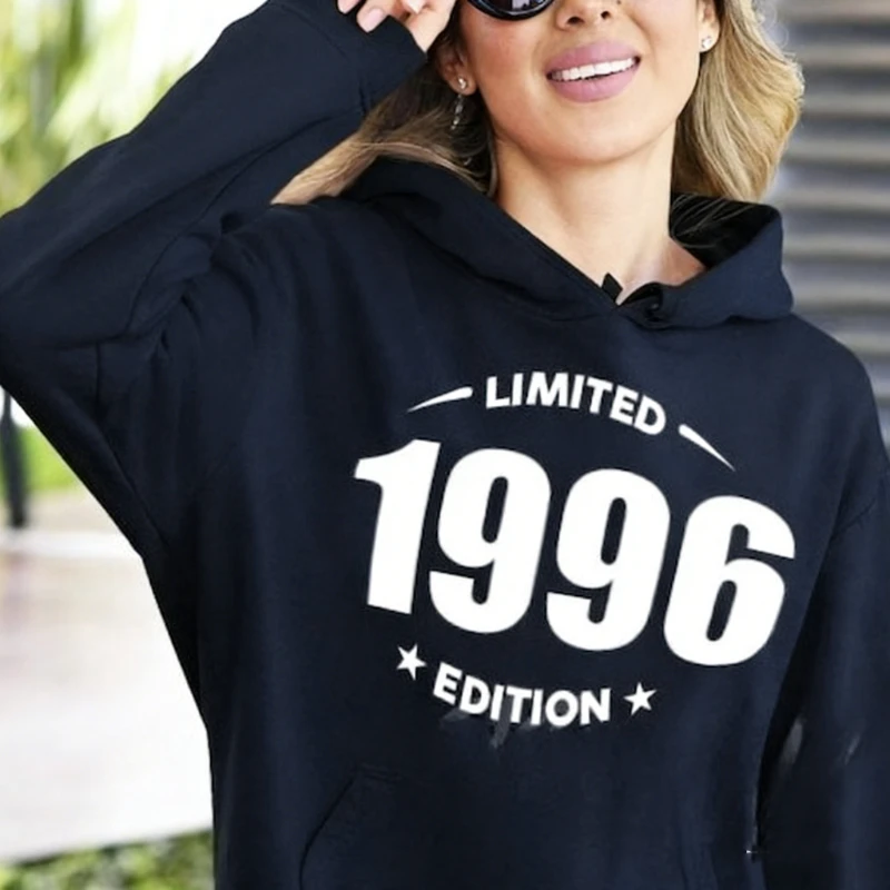 26번째 생일 매칭 후드티 선물 한정판 1996 가을 겨울 스웨트셔츠 긴팔 따뜻하게 유지 성인용 풀오버