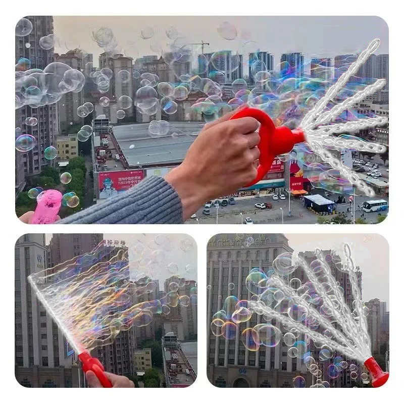 New Cute Happy Bubble Stick 32 Holes Five Claws Bubble Blowing Toys Children's Outdoor Interactive Bubble Blowing Stick Toys