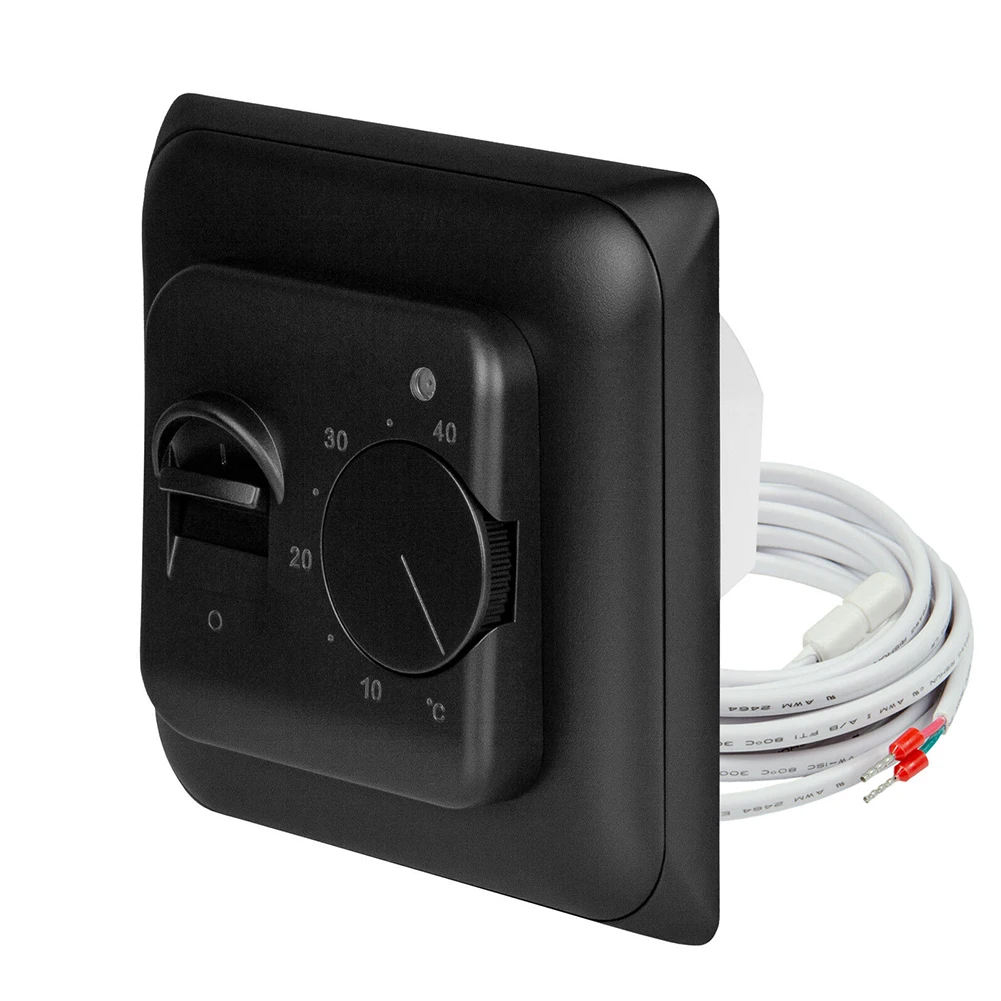 

Accessories Thermostat Replacement Temperature Controller Underfloor W/ Ground Sensor 230 Volt Black Brand New