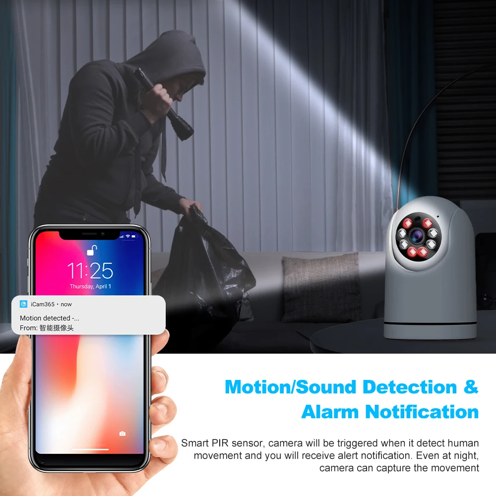 ONVIF IP Camera 5G WiFi Indoor Wireless WiFi Surveillance Camera Auto Tracking Baby Momitor WiFi PTZ CCTV Security Camera