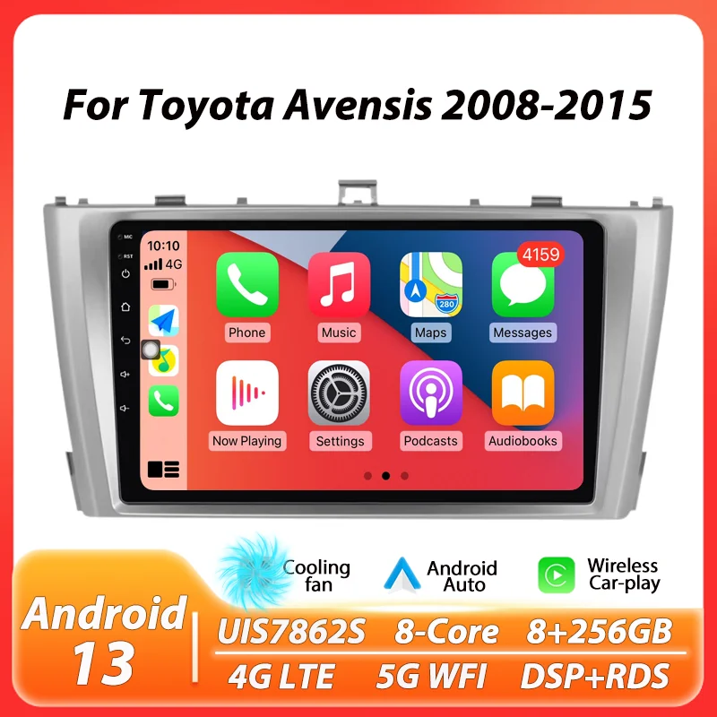 

2 Din беспроводной Carplay Android авто автомобильный радиоприемник мультимедийный плеер для Toyota Avensis T27 2008-2015 GPS навигация стерео авторадио