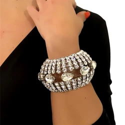 1pc Fashion Droplet Rhinestone Bracelet Exquisite Luxury Banquet Party Bracelet Sparkling Crystal Jewelry Bracelet Jewelry