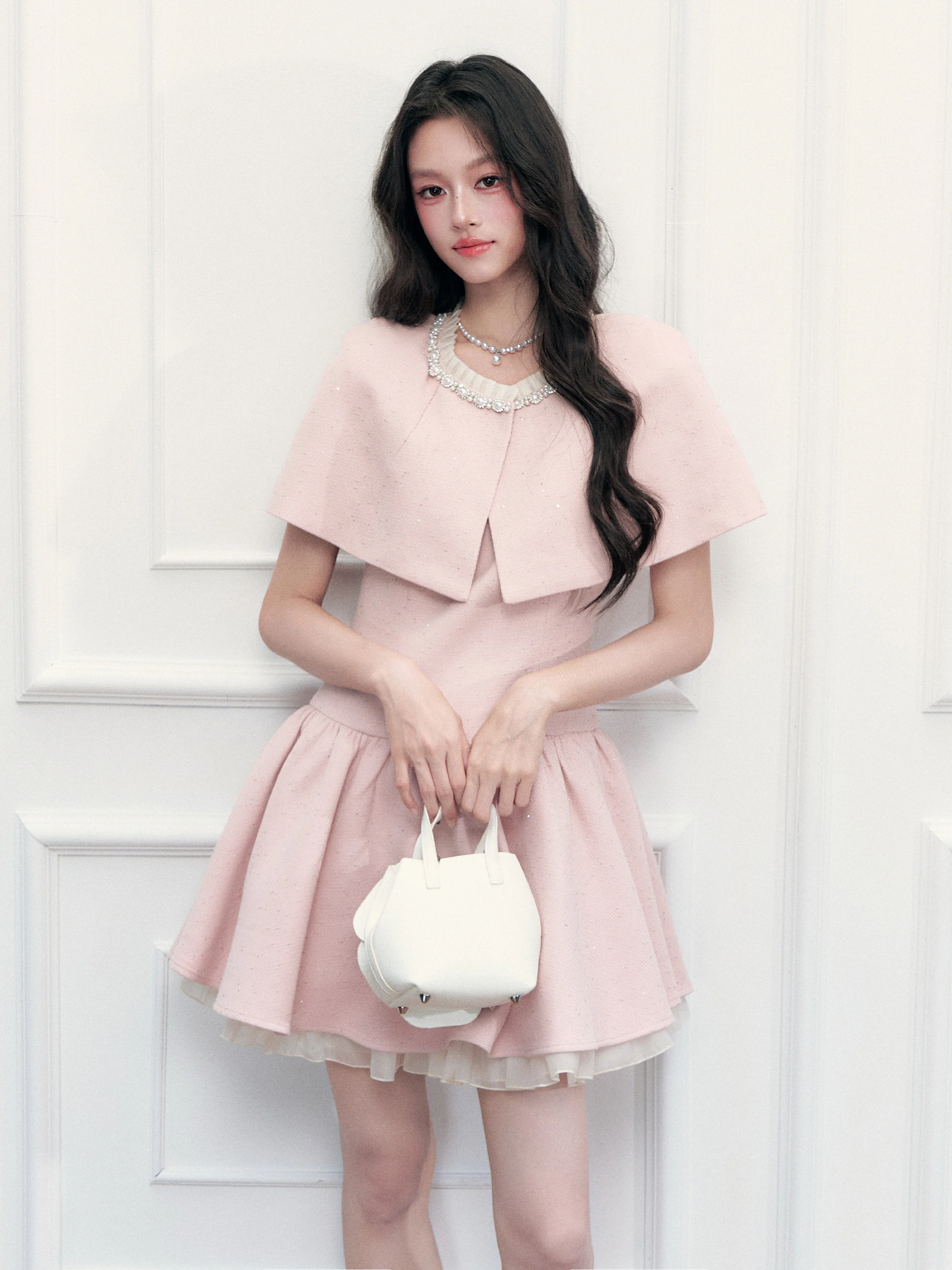Princess Style Dress And Vest Set Fragile Heart Shop Thousand Gold Wind Coat Backless Dress Lightweight Breathable Nylon