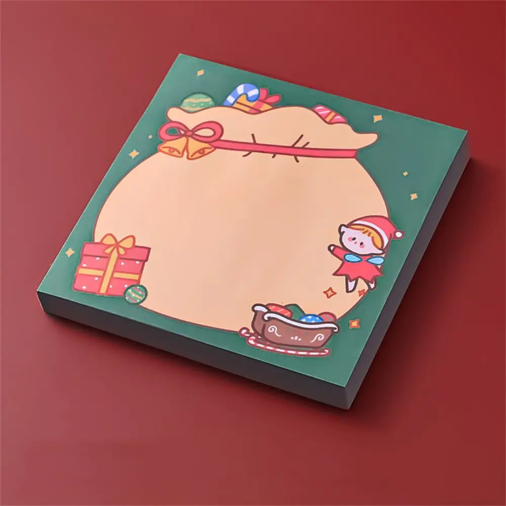 

50 Sheets Kawaii Santa Office Supplies Self-Adhesive Notepad Paper Sticky Notes Christmas Memo Pads Writing Paper Message Notes