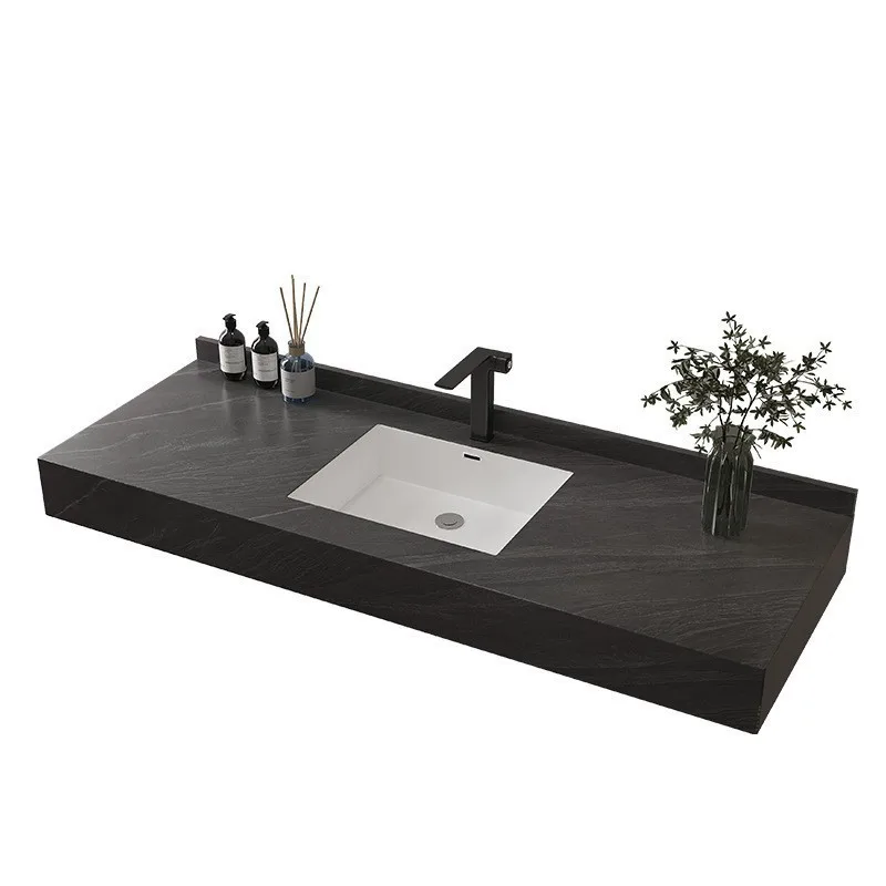 

Двухслойная бесшовная каменная плита для отеля, встроенная раковина, проект мытья лица в ванной комнате, встроенная настенная раковина