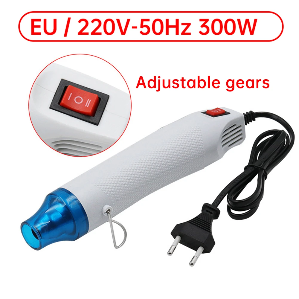 EU Plug 220V DIY Heat Gun Electric Power Tool Hot Air 300W Temperature Gun With Supporting Seat Plastic DIY Tool