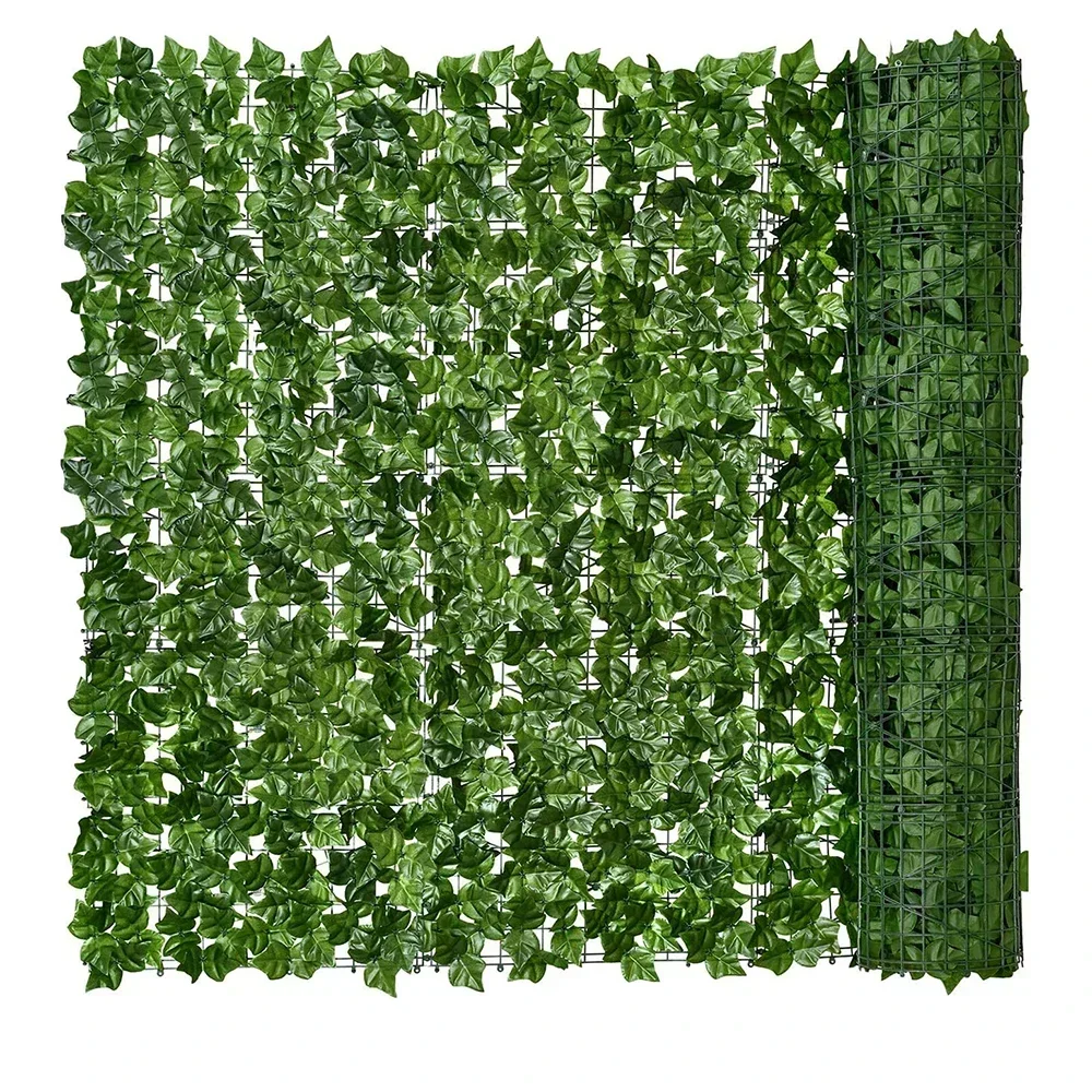 

300cm Artificial Ivy Hedge Fence Panels Green Fake Plants Leaf Privacy Fence Screen for Home Courtyard Outdoor Garden Decoration