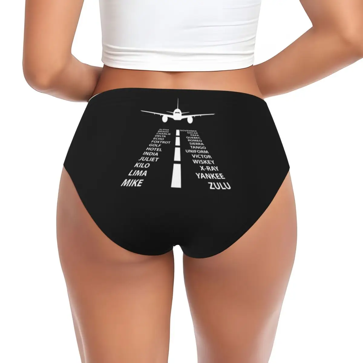 Custom Phonetic Alphabet Pilot Airplane Funny Aviation Gift Panties Briefs Women's Comfort Briefs Underwear Female Underpants