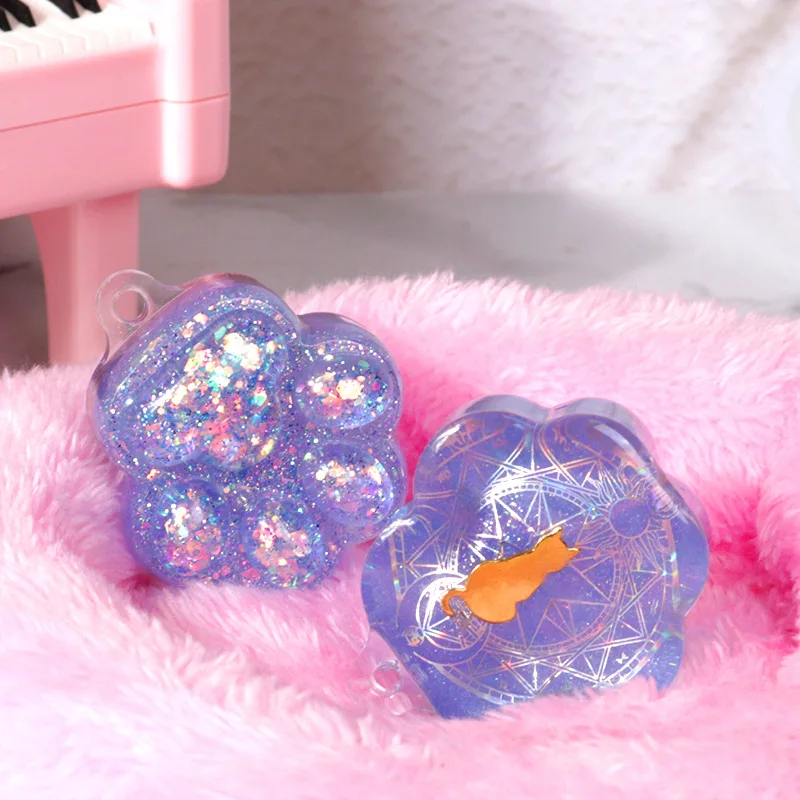 Resin Silicone Mold Suitable for Epoxy Resin - Semi-3 Cat Paw with Hole Mold, Square Base with Multi-Cat Paw Hole for DIY, - view 5