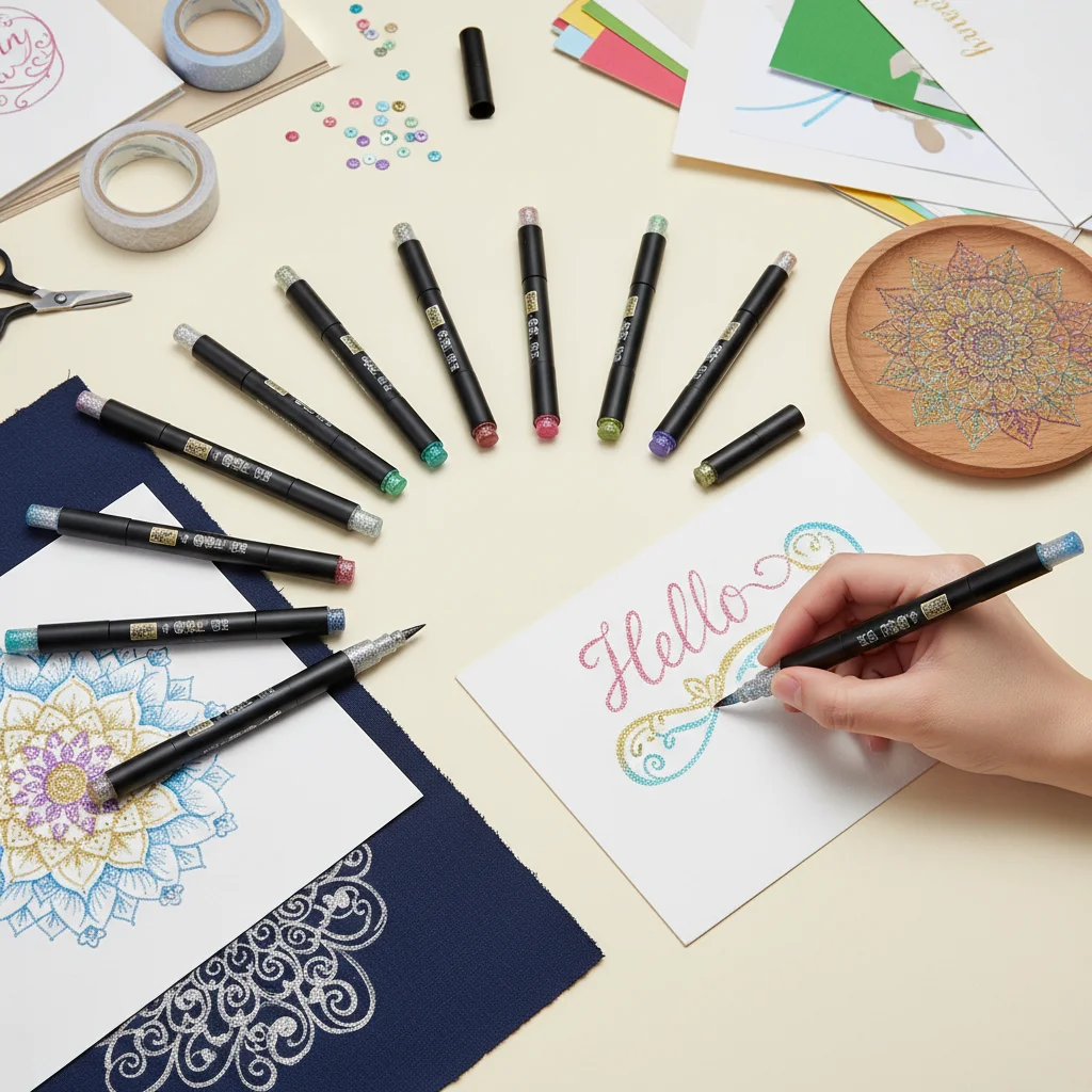 

Набор маркеров с двумя наконечниками, серебристые блестящие маркеры для рисования и творчества своими руками