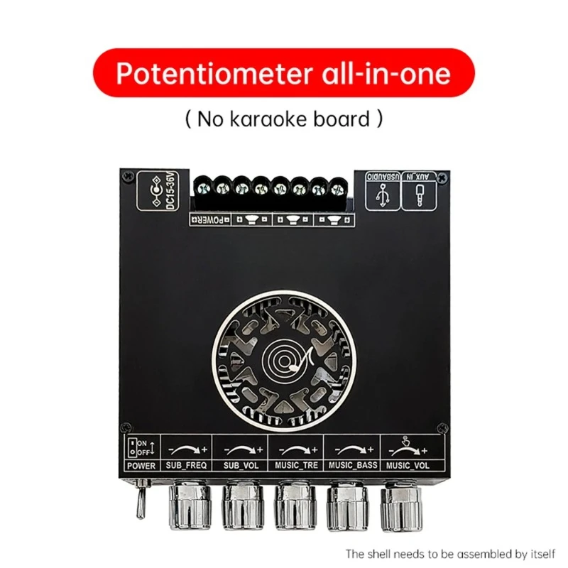 DC15-36V ZK-DAM L1 Bluetooth Amplifier Board 2.1 Channel HiFi Stereo 220W*2+350W Karaoke Speakers All-in-one Audio Amplifier