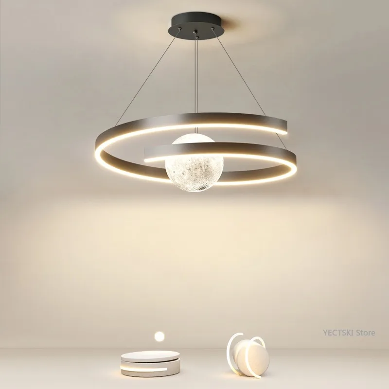 Pendant lamp, modern minimalist planet dining room, Nordic art bar counter, bedroom dining room light