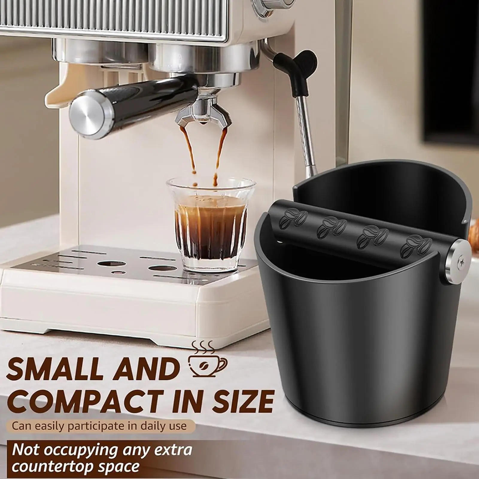 Coffee Grinding Tapping Box Coffee knock box Coffee tapping box, Espresso tapping box with detachable lever,Tamping Container