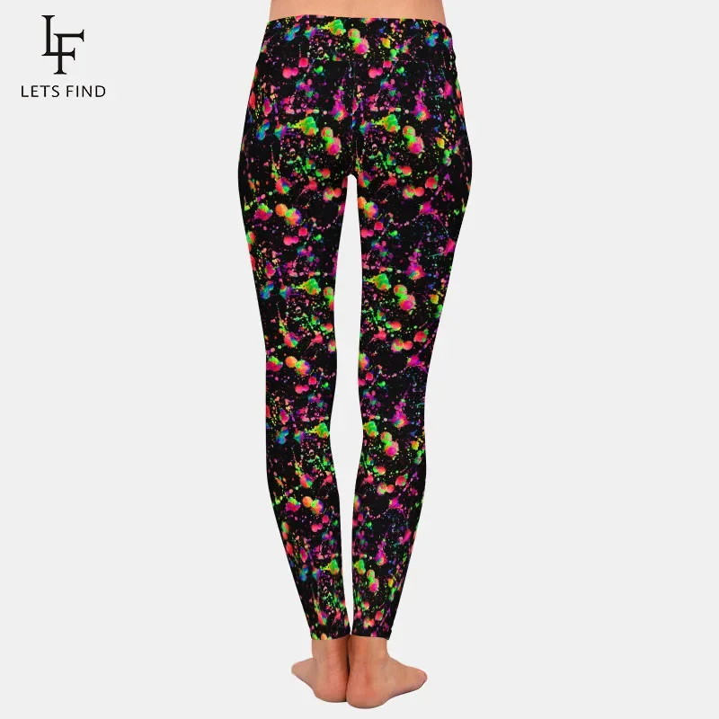 LETSFIND-Leggings de fitness slim taille haute pour femme, motif d'interconnexion 3D, impression numérique, à la mode