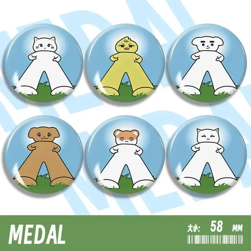 

ENHYPENS Cute Niche Glossy 58mm Metal Badge Pins Trendy Itabag Decor Brooches Lovely Ornament Collection Gifts