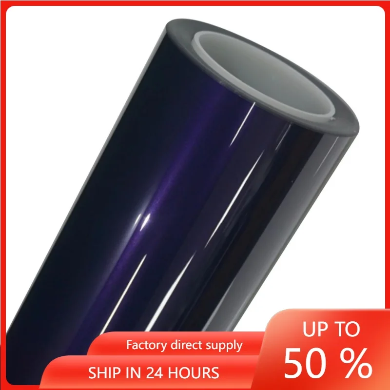 Glossy metallic purple self-adhesive car modification sticker, made of durable aluminum foil material and platinum vinyl film
