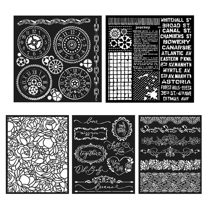 

Valentine Eternal Love Gears Romance Forever Collection Rose Lace Borders Stencil Scrapbook Diary Decoration Embossing Template