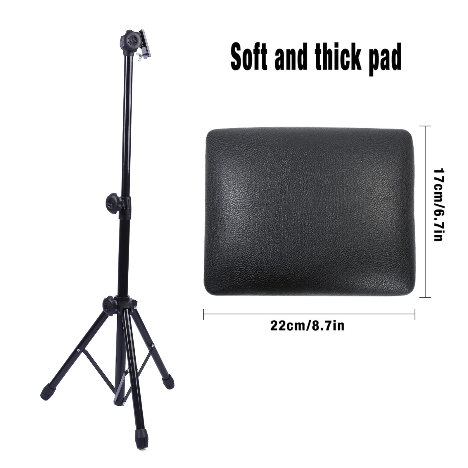Höhenverstellbarer Tattoo-Armlehnen-Stativständer mit weichem Schwammpolster, tragbare Tattoo-Arm-Beinstütze, Tattoo-Armlehne