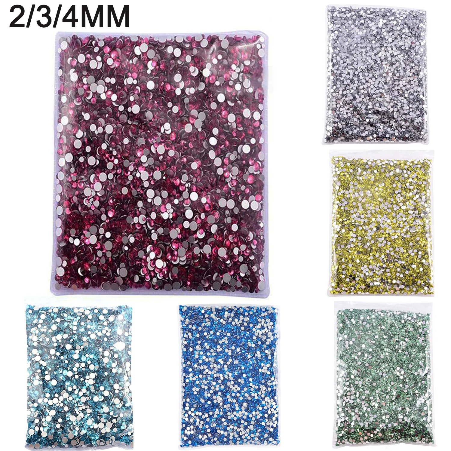 5000/10000 Stück Nicht Hot Fix Strasssteine 2/3/4 mm Harz Flatback Kristall Strass DIY Nail Art Schmuck Kleidungsstück Dekorationen zum Aufkleben