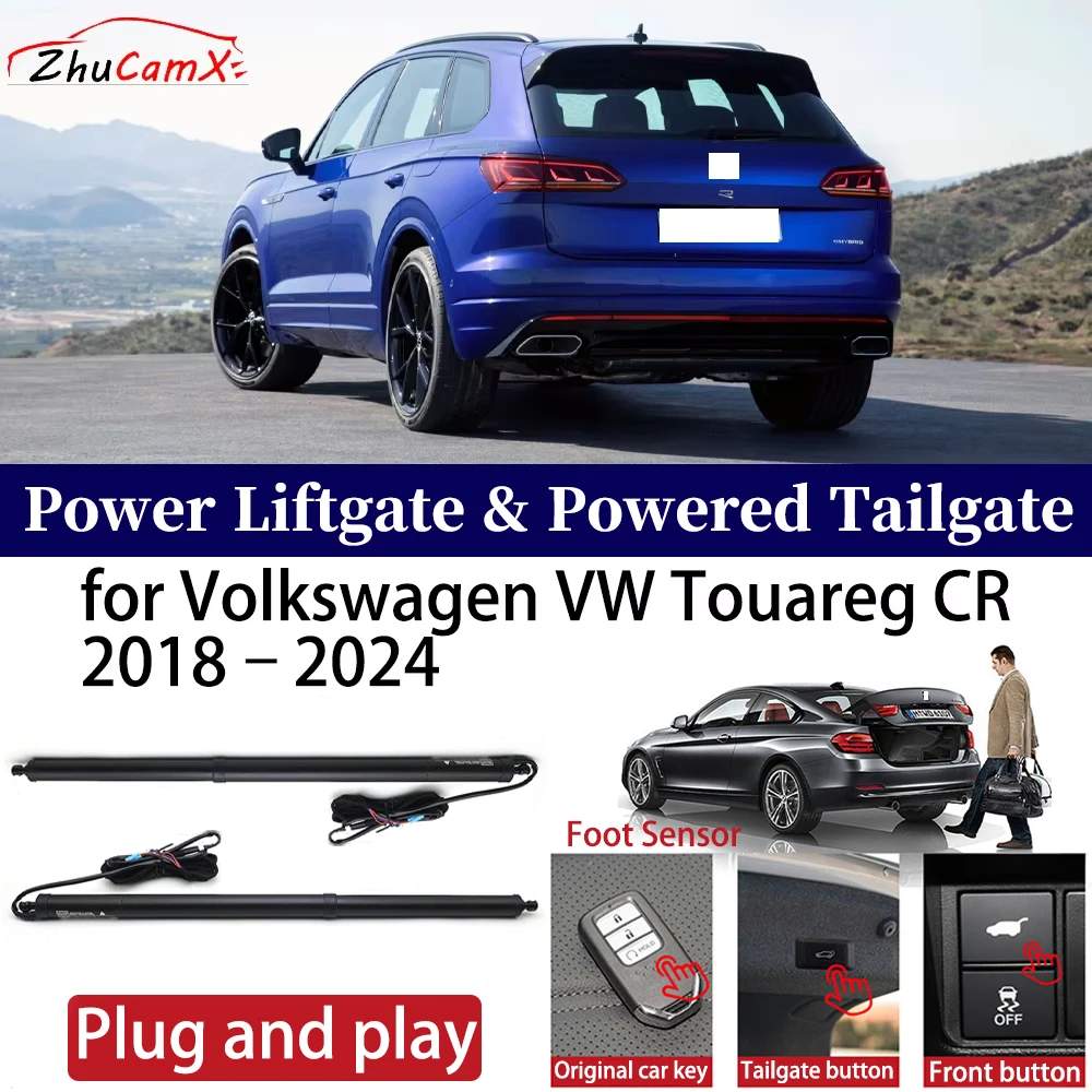 ZhuCamX for Volkswagen VW Touareg CR 2018–2024 Car OEM Power Liftgate Automatic One-Click Powered Tailgate Strut Plug and play