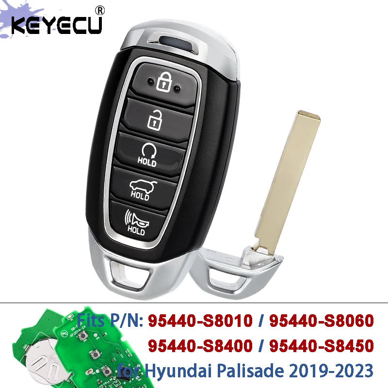

KEYECU P/N: 95440-S8010 95440-S8060 95440-S8400 95440-S8450 433 МГц ID47 Чип Смарт-брелок для Hyundai Palisade 2019-2023