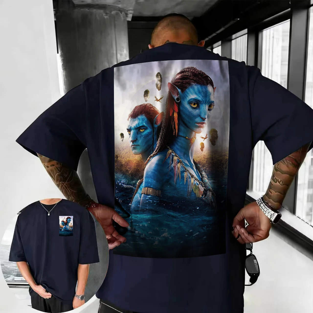 

2025 Summer Disney Avatar Pure Cotton T-shirt Couple Style Movie Peripheral Casual Street Super Cool Top Pure Cotton T-shirt