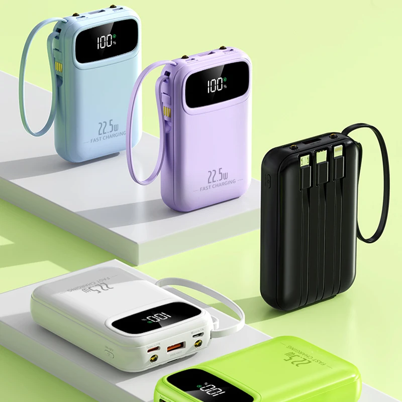 

2025 Новый мини-Power Bank 20000 мАч Портативное зарядное устройство со светодиодным цифровым дисплеем Power Bank Внешний аккумулятор