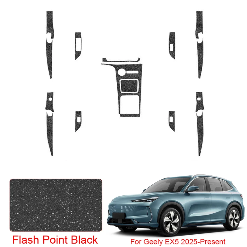 

For Geely EX5 2025-Present LHD Car Carbon Interior Sticker Window Lifting Panel Decal Gear Door Protective Film Auto Accessory