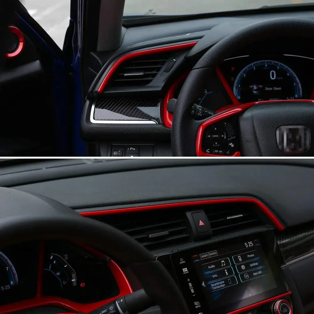 2 قطعة وحدة التحكم المركزية ملصقات تنفيس الهواء الزخارف داش مجلس لوحة الشارات الداخلية ل 10th الجنرال لهوندا سيفيك 2020 2019 2018 2017 2016 #6