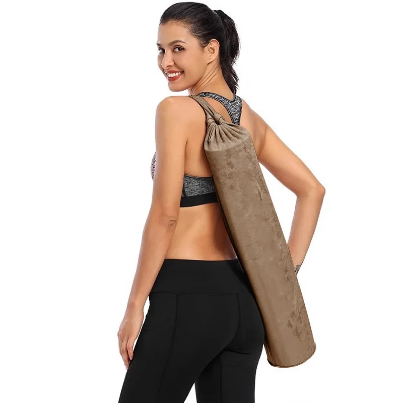 

Suede Yoga Bag Yoga Mat Bag Men Women Sports Mat Bag Pilates Mat Backpack Fitness Dance Gym Mat Single Shoulder Sports Backpack