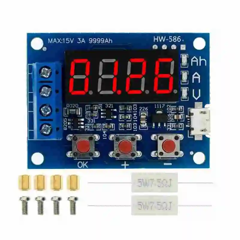 

ZB2L3 Battery Tester LED Digital Display 18650 Lithium Battery Power Supply Test Resistance Lead-acid Capacity Discharge Meter