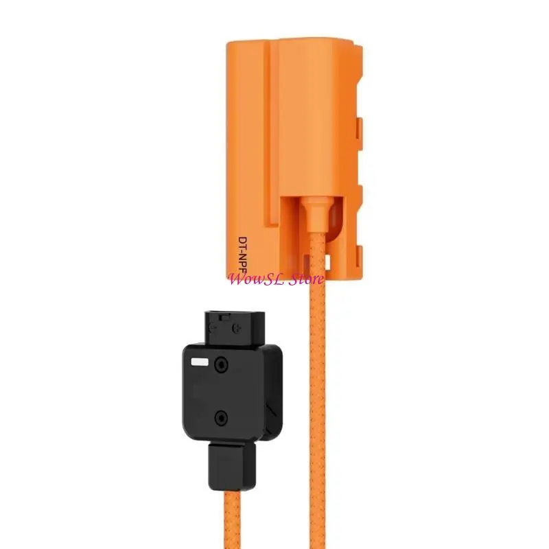 D-Tap to NPF Dummy Battery Braided Cable Dummy Battery Adapter Coupler Accessory HX5E