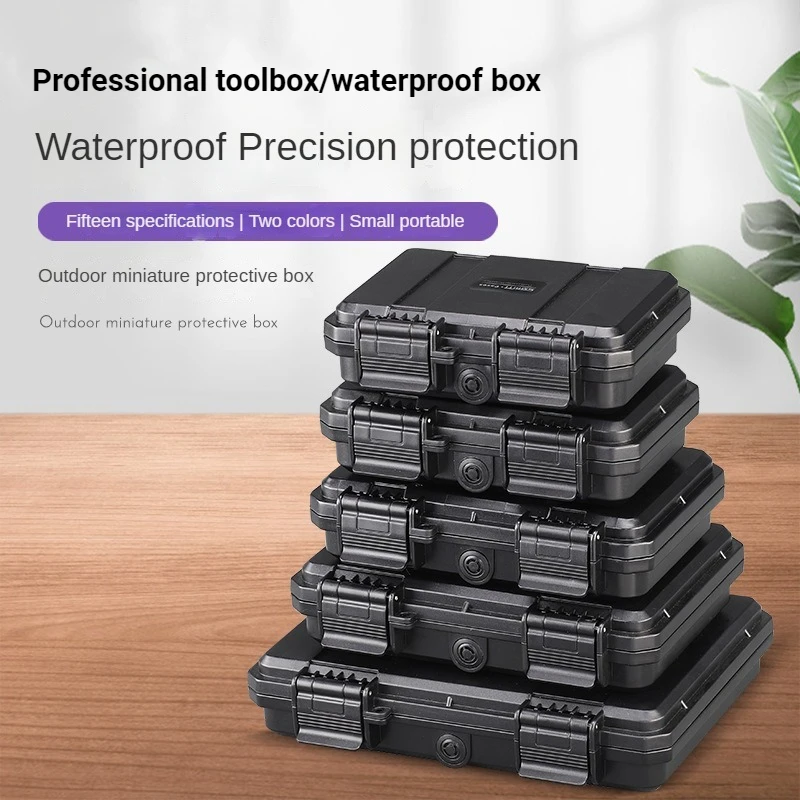 Portable Waterproof Toolbox Rigid Plastic Case Professional Hard Case With Foam Rigid Suitcase Shockproof Sealed Flight Cases