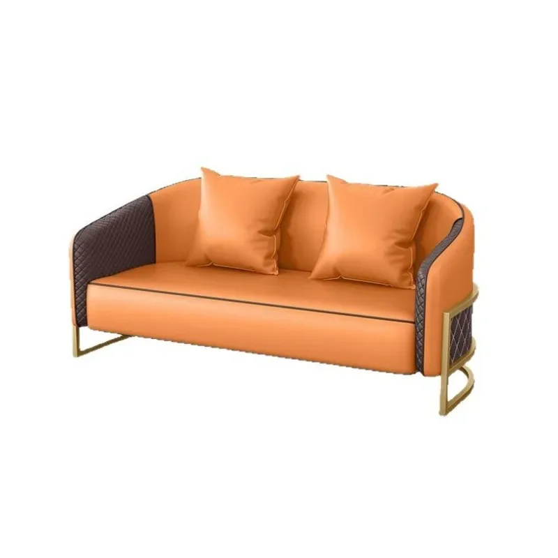 

Simple hotel lobby sofa coffee table combination sales office reception sofa club restaurant leather rest chair